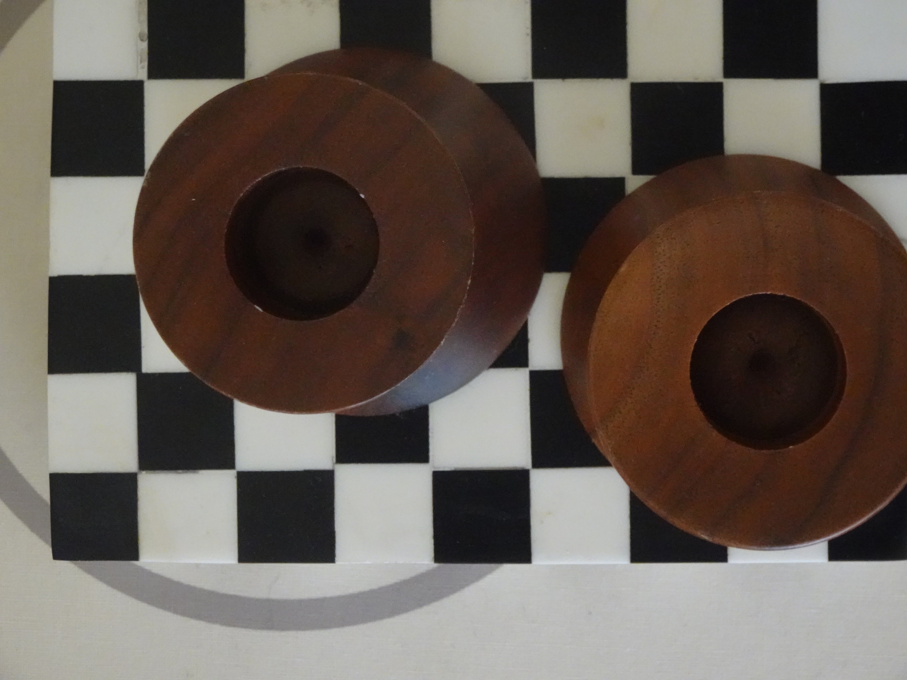 Vintage Walnut Candlestick Holders