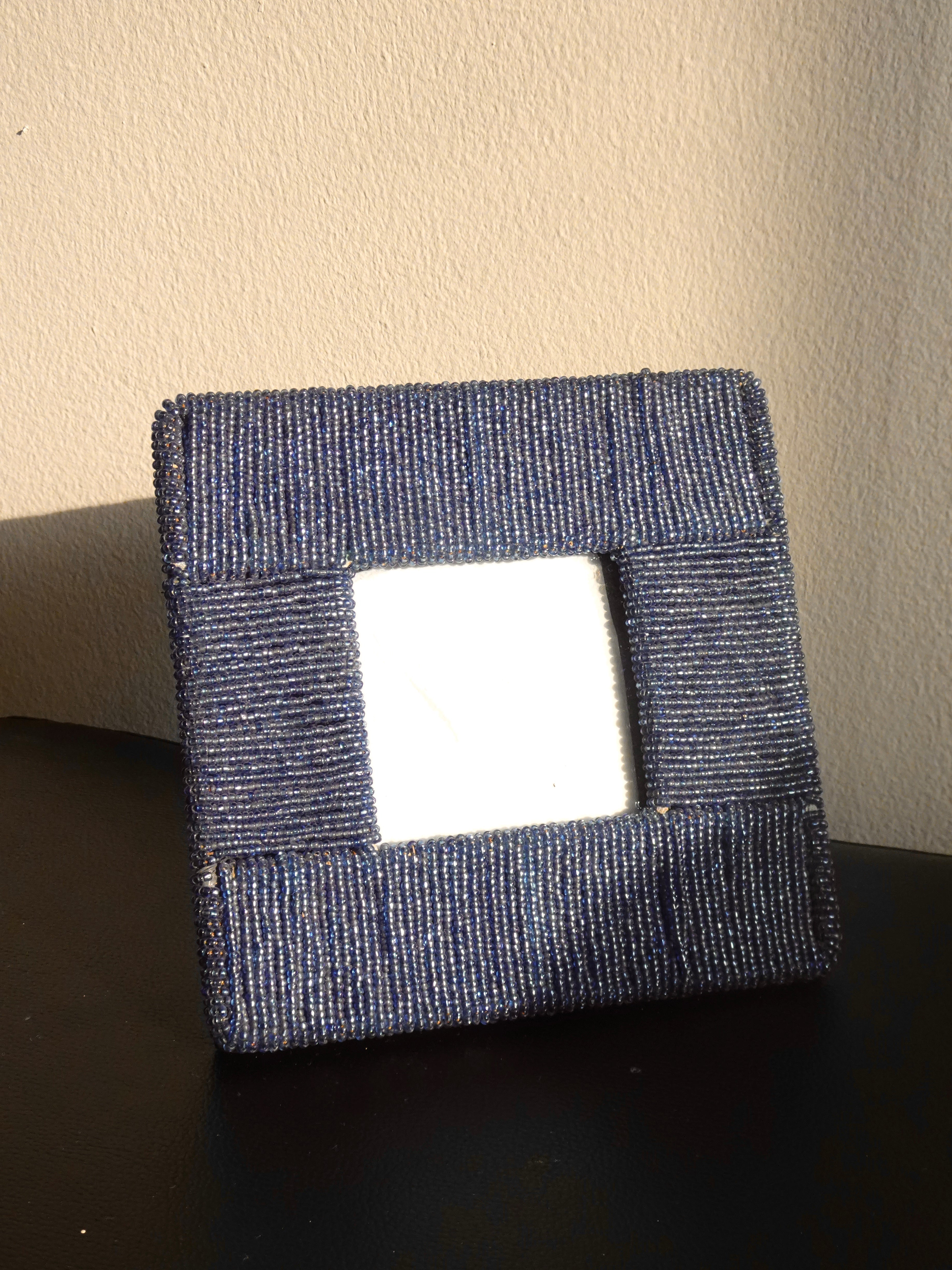 Navy Beaded Square Frame