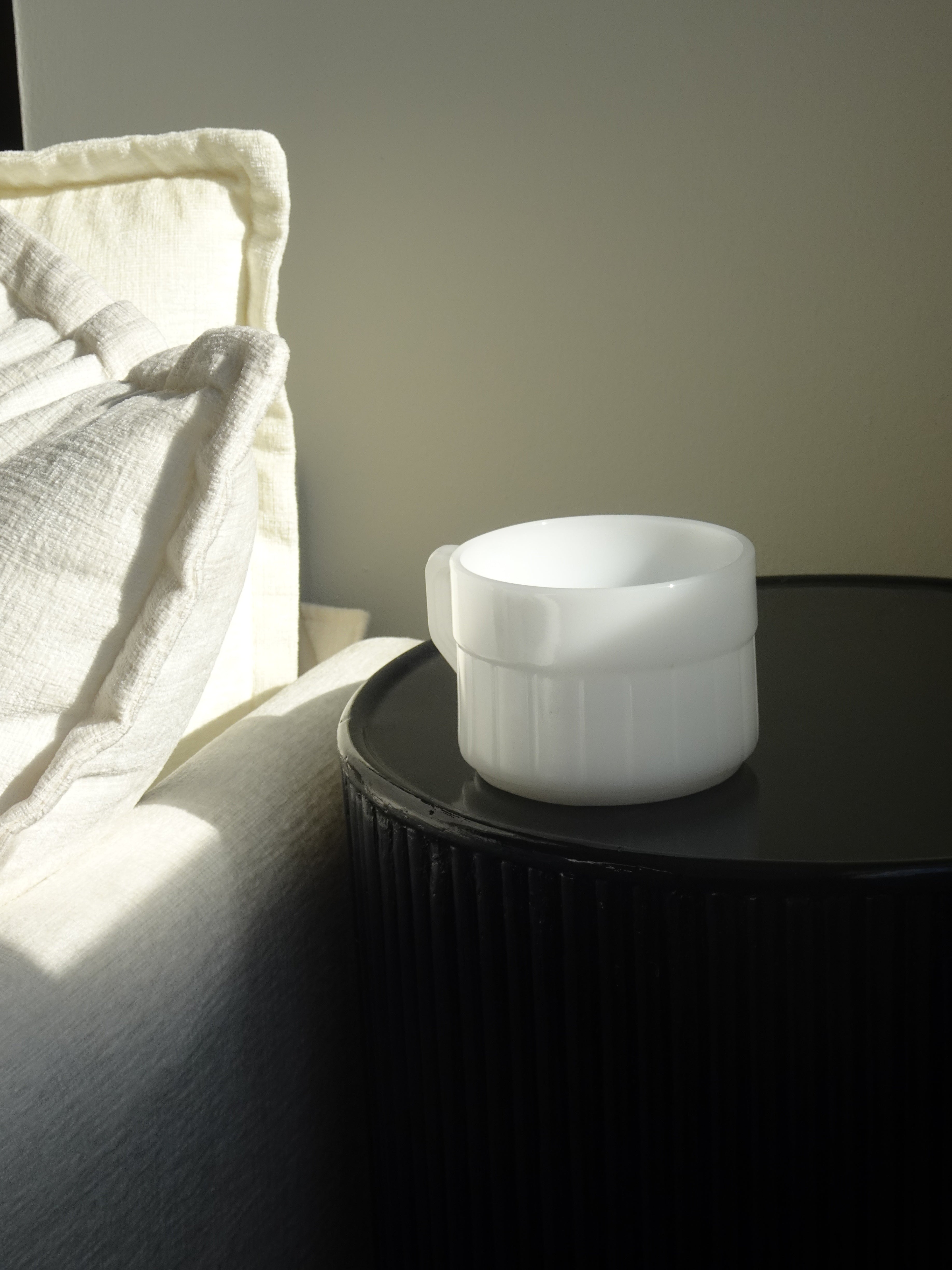 Vintage White Stacking Mugs